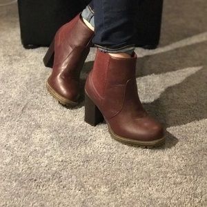 Burgundy Combat Boots